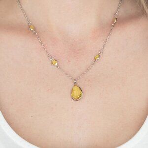 Paparazzi Jewelry Accessories - Romantic Rendezvous - Yellow Necklace - Vintage